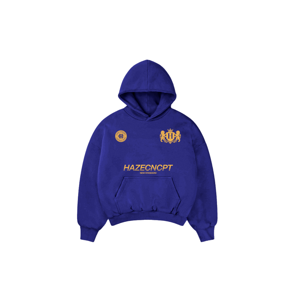 Boxy Fit Hoodie "New Standard" Navy Blue