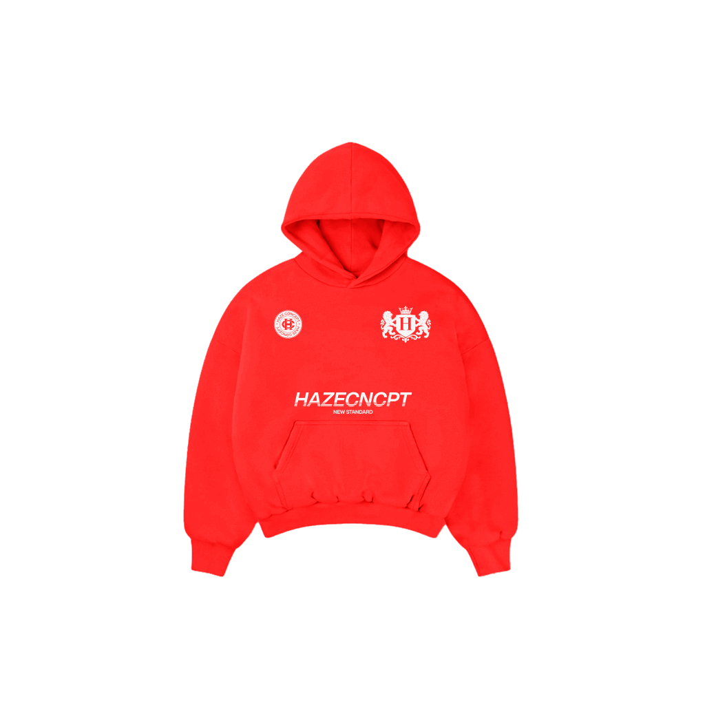 Boxy Fit Hoodie "New Standard" Red