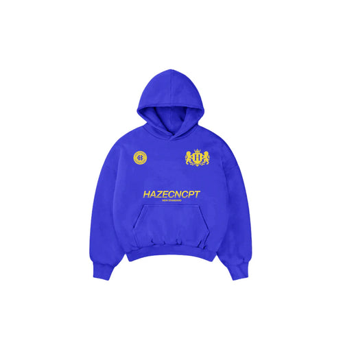 Polerón / hoodie Boxy Fit "New Standard" Azul Royal con estampado por delante