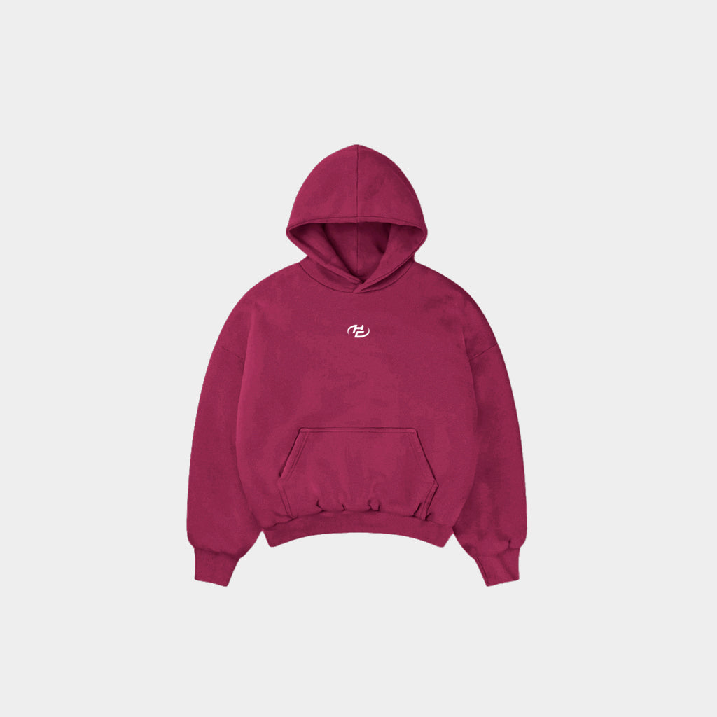 Boxy Fit Hoodie Burgundy HEAVYWEIGHT