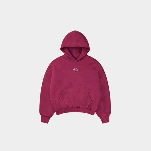 Boxy Fit Hoodie Burgundy HEAVYWEIGHT