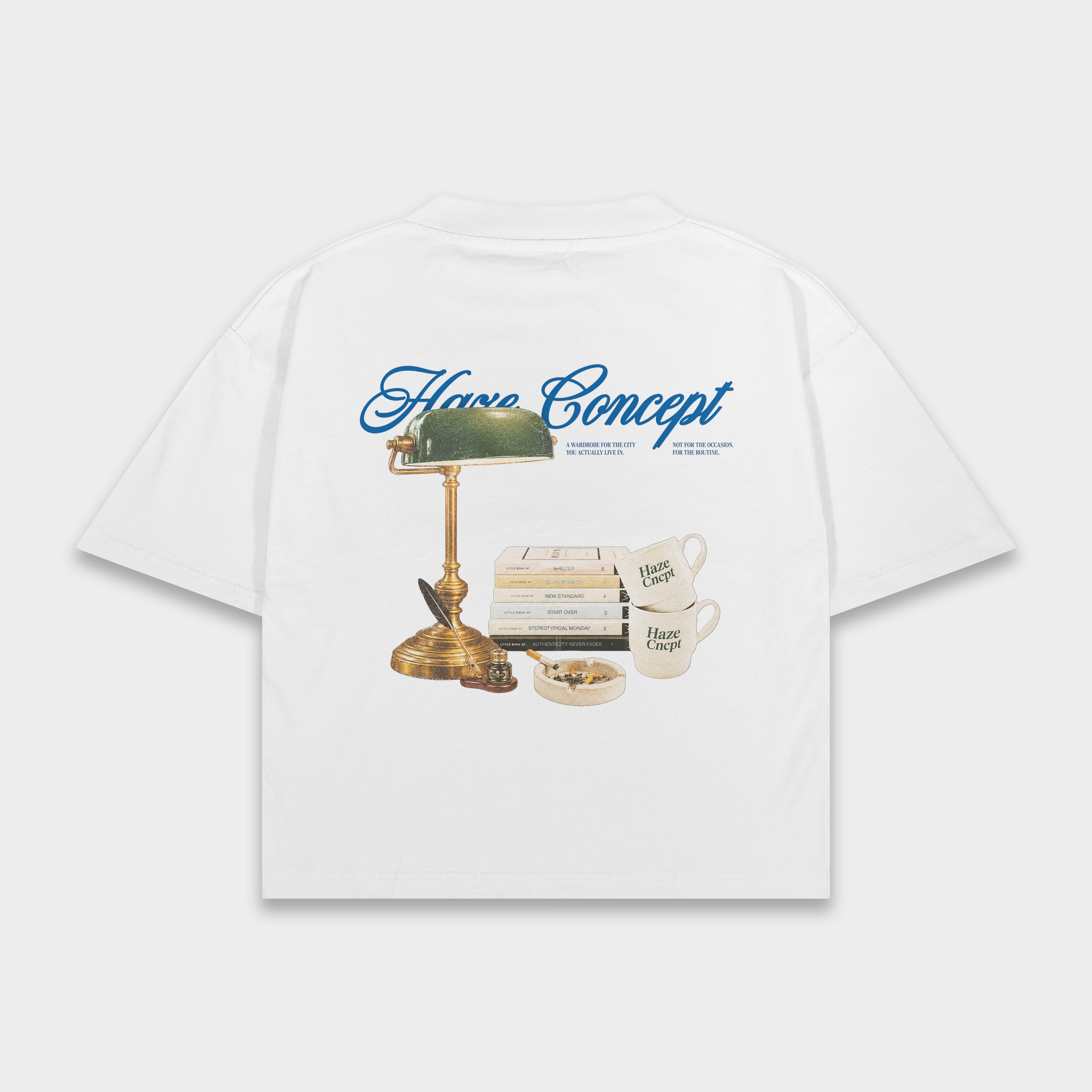 "Archives" White Boxy Fit Tee