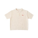 Polera tejida Date Night Creme con bordado rojo Haze delantero