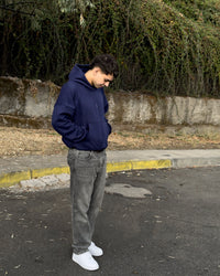 Boxy Fit Hoodie Navy Blue