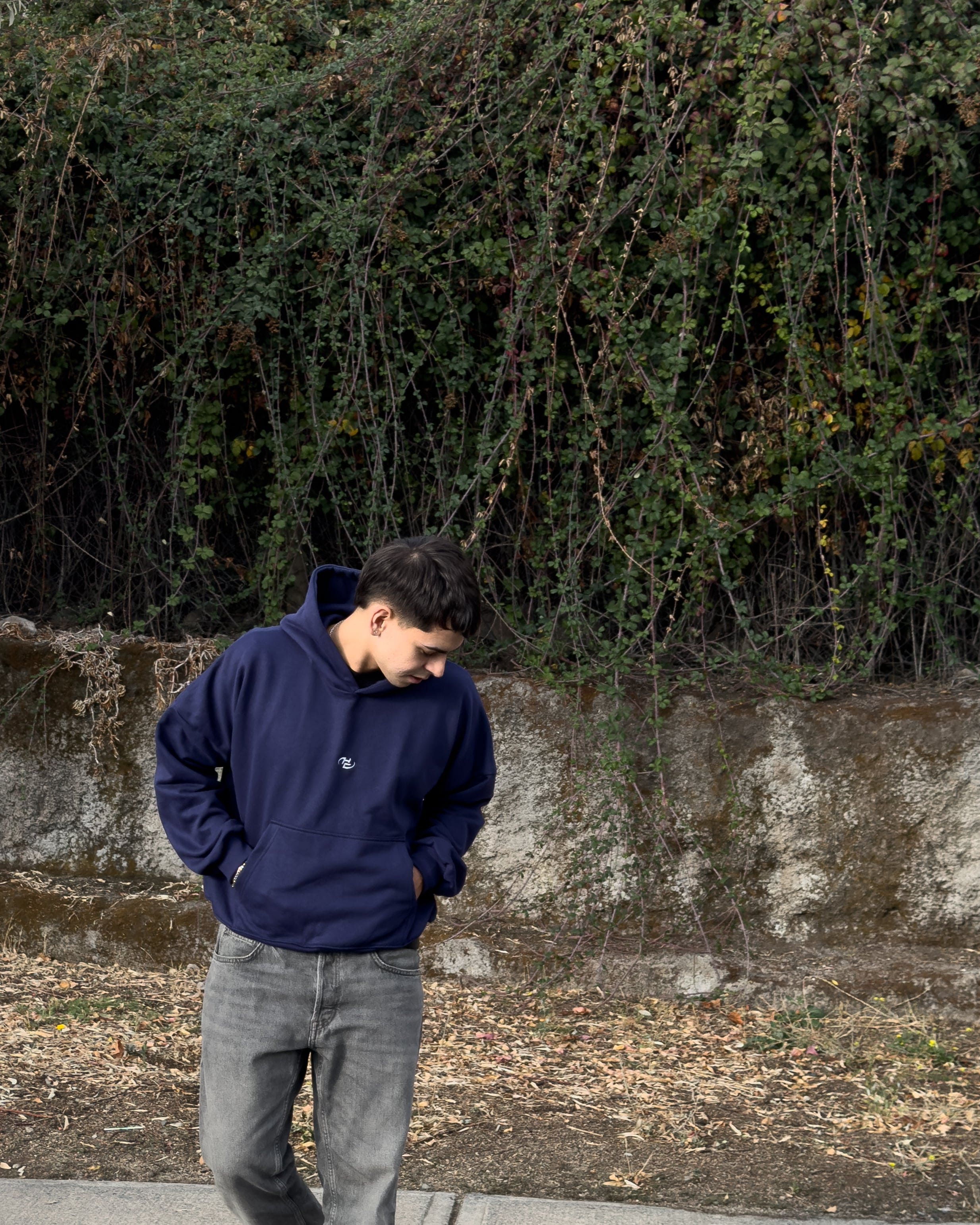 Boxy Fit Hoodie Navy Blue