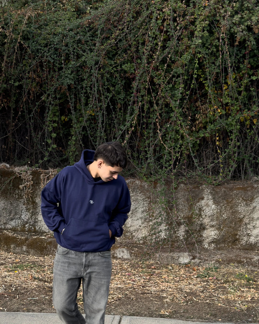 Boxy Fit Hoodie Navy Blue