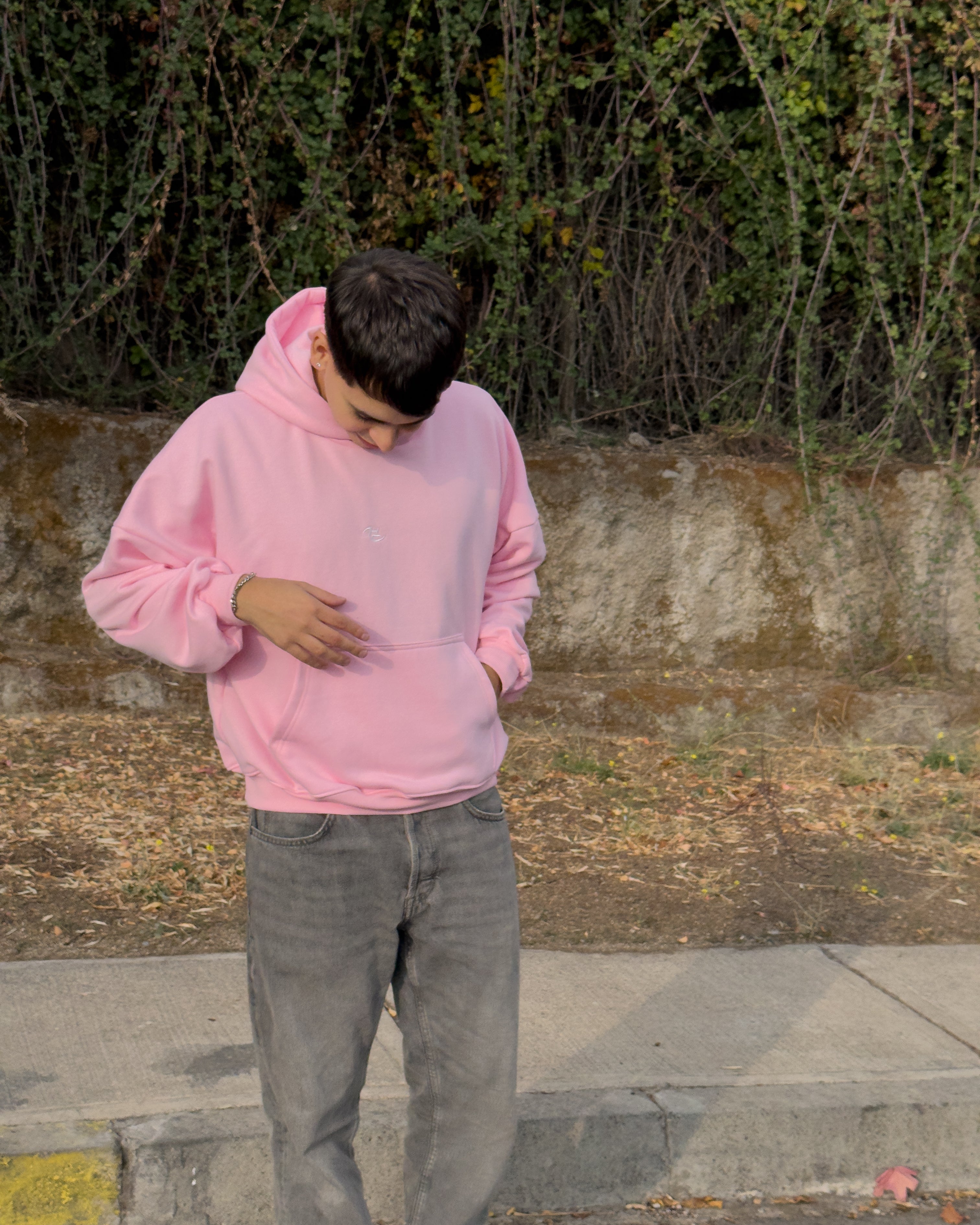 Boxy Fit Hoodie Pink