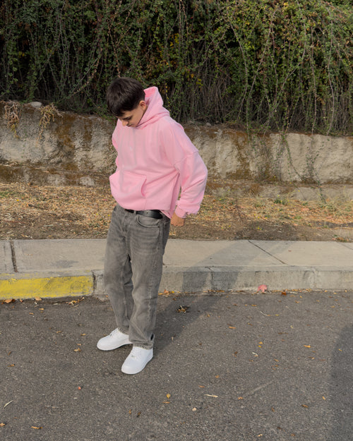 Boxy Fit Hoodie Pink