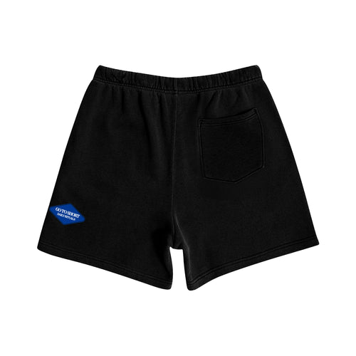 Short de buzo negro con bordado trasero