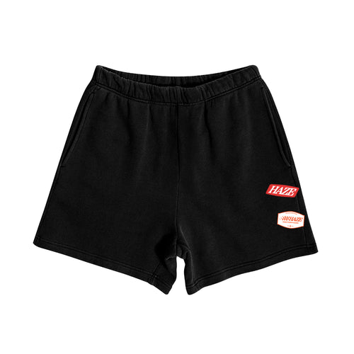 Short de buzo negro con doble bordado delantero