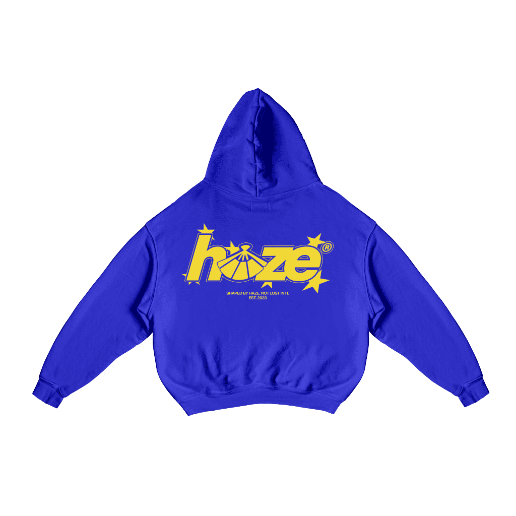 Boxy Fit Hoodie "Star" Royal Blue