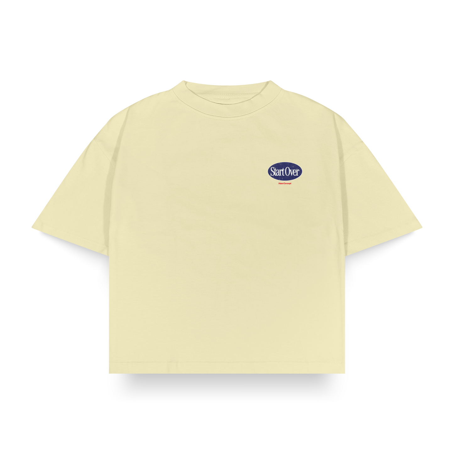 "Start Over" Ecru Boxy Fit Tee