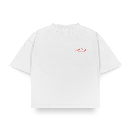 "Foam" White Boxy Fit Tee