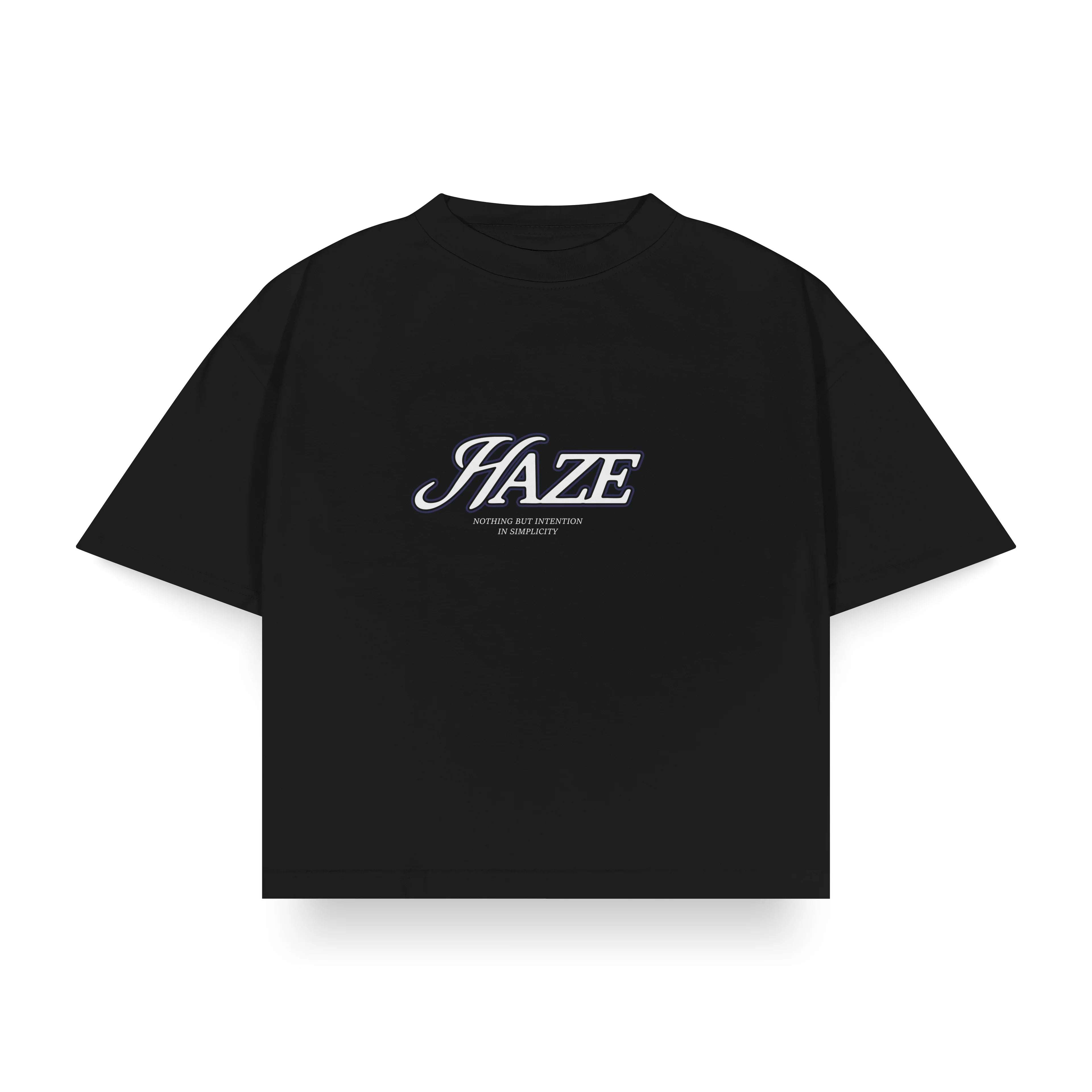 "Haze" Black Boxy Fit Tee