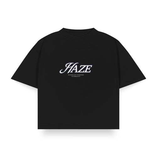 "Haze" Black Boxy Fit Tee