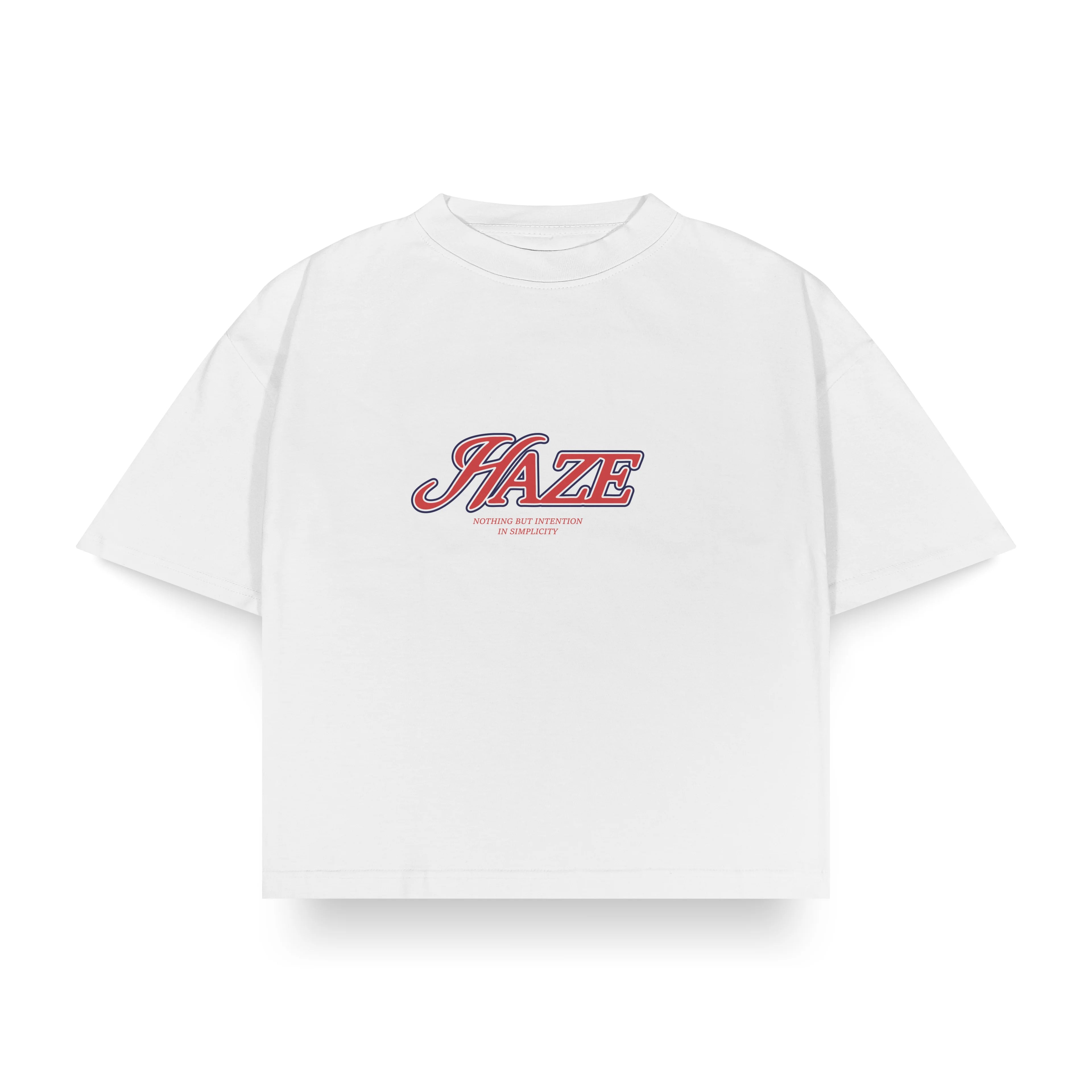 "Haze" White Boxy Fit Tee