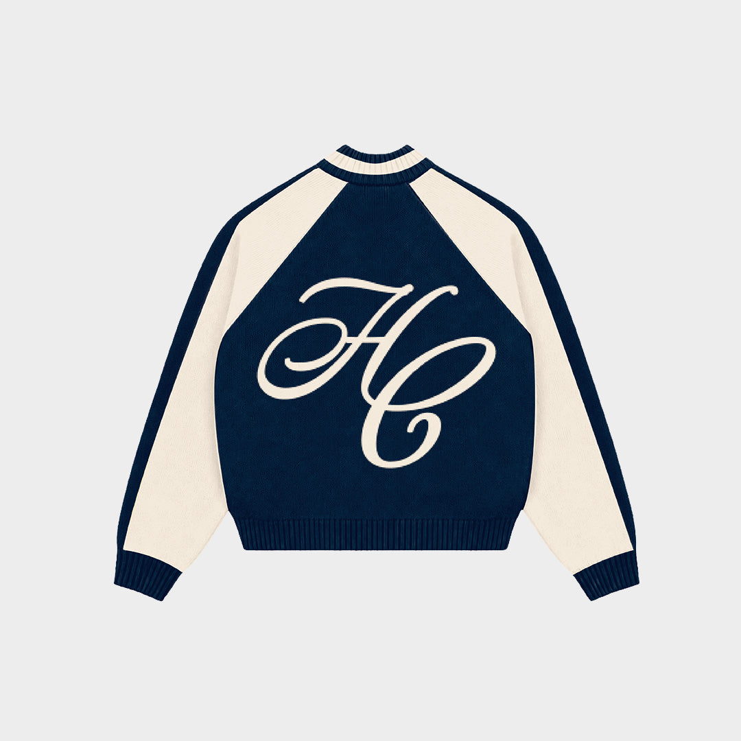 "Clubhouse" Zipper Knit Navy