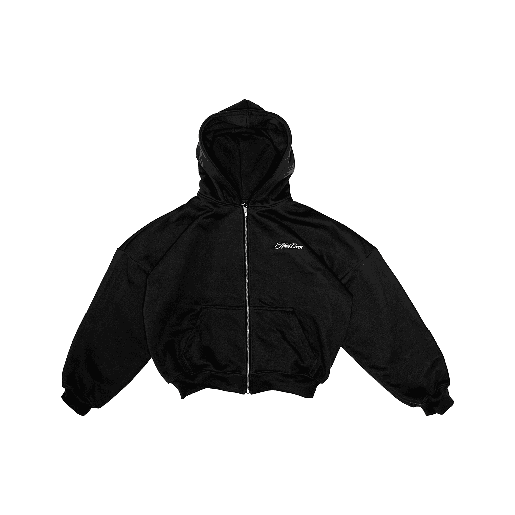 Zip Up Hoodie Black