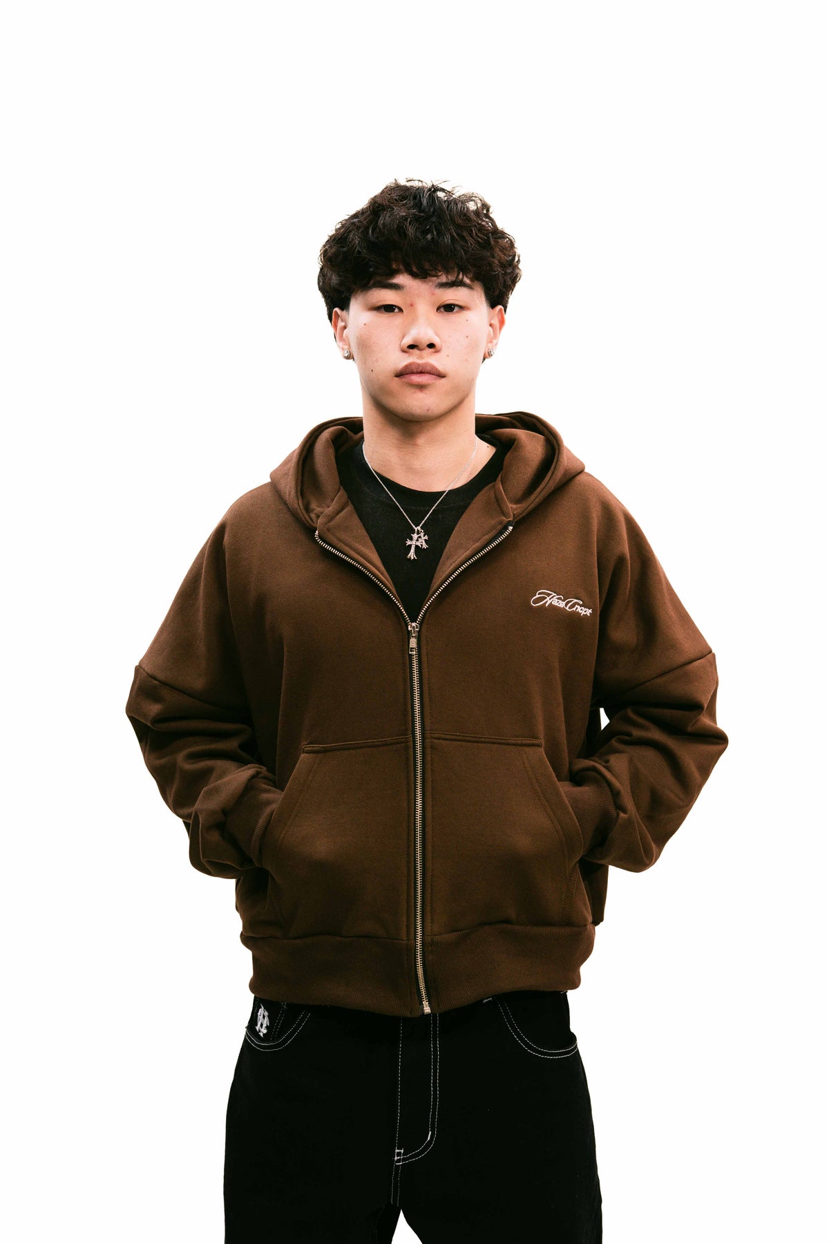 Zip Up Hoodie Chocolate HEAVYWEIGHT