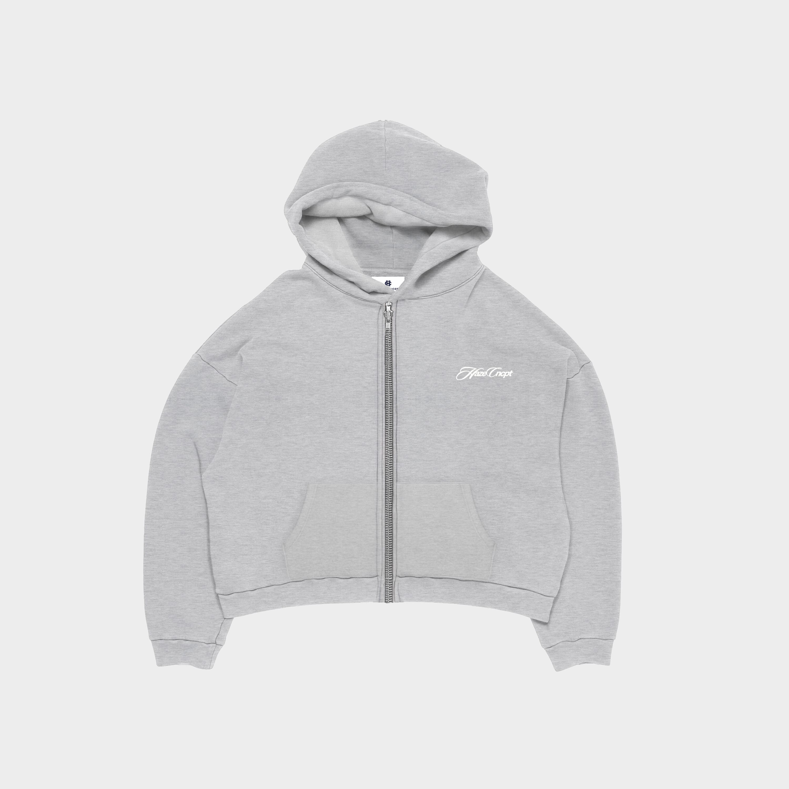 Zip Up Hoodie Melange Grey