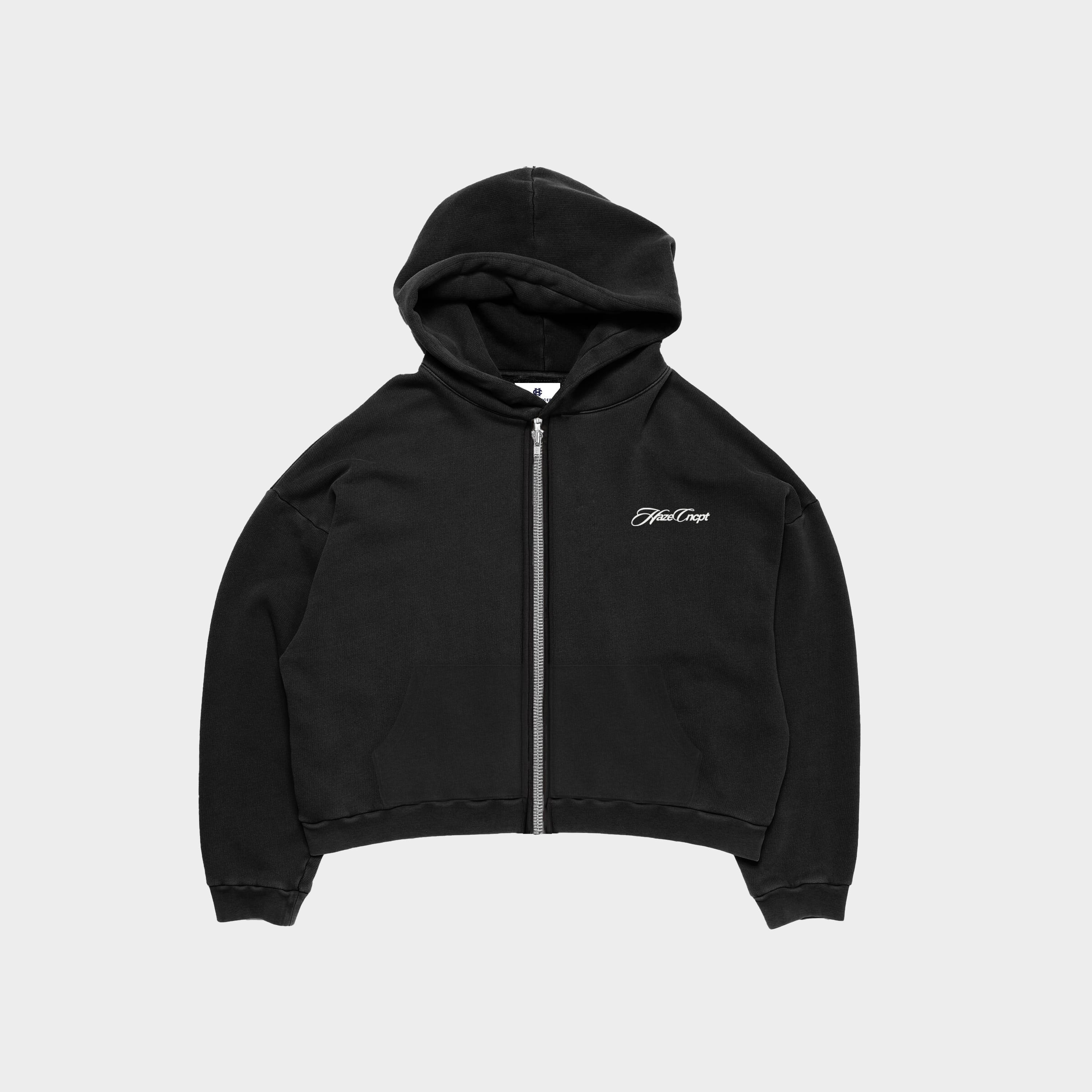 Zip Up Hoodie Black HEAVYWEIGHT
