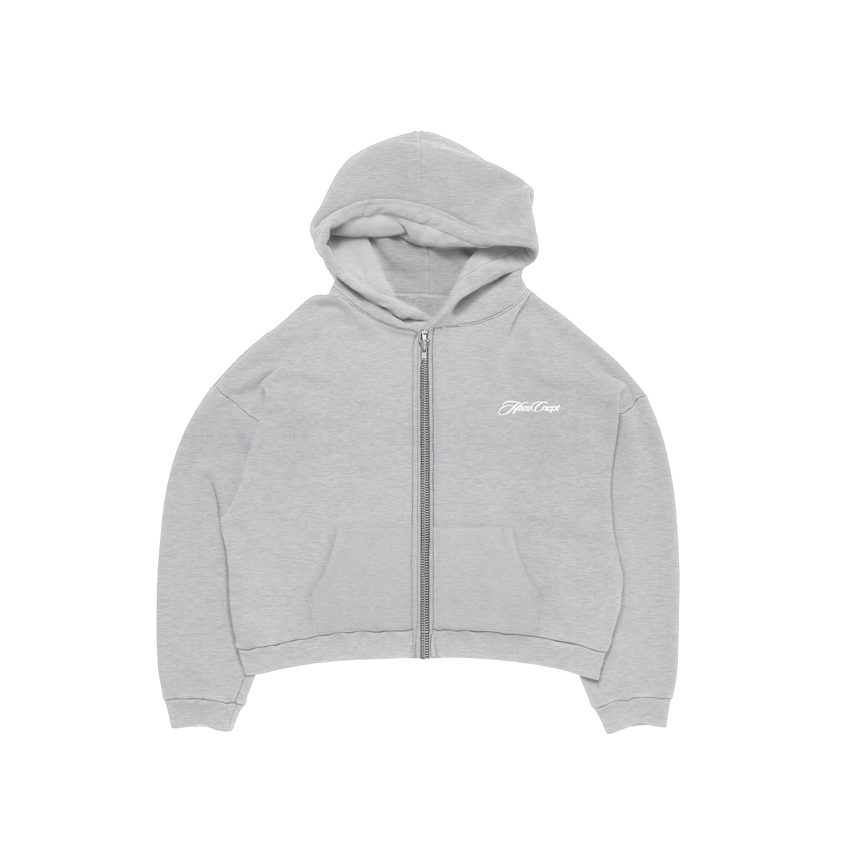 Zip Up Hoodie Melange Grey