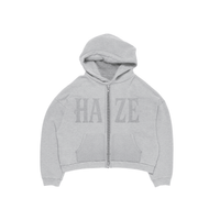 Zip Up "Logo" Melange Grey
