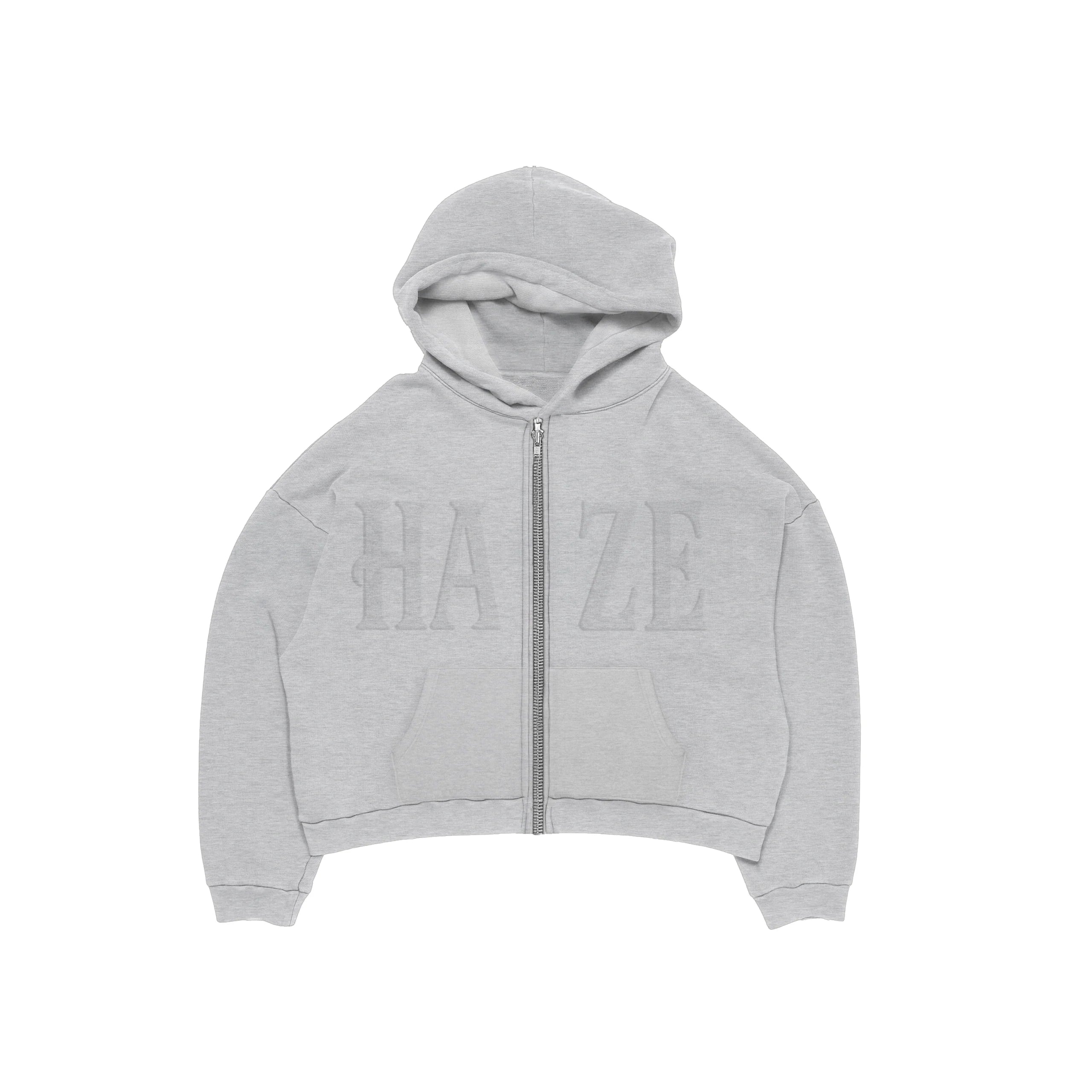 Zip Up "Logo" Melange Grey
