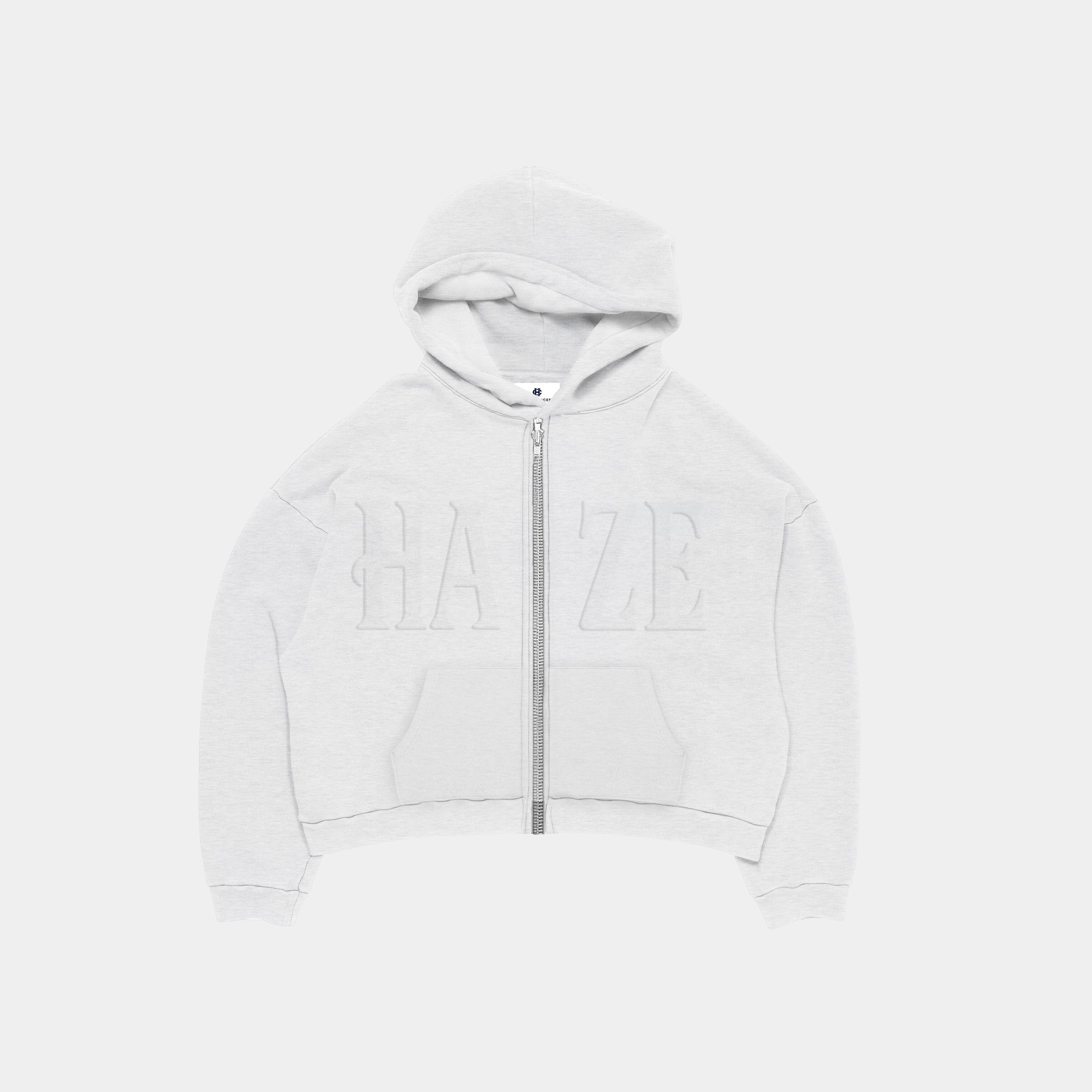 Zip Up "Logo" Melange Grey HEAVYWEIGHT