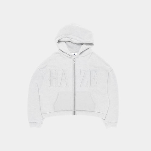 Zip Up "Logo" Melange Grey HEAVYWEIGHT