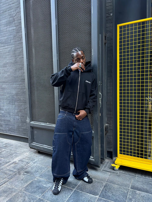 Zip Up Hoodie Black